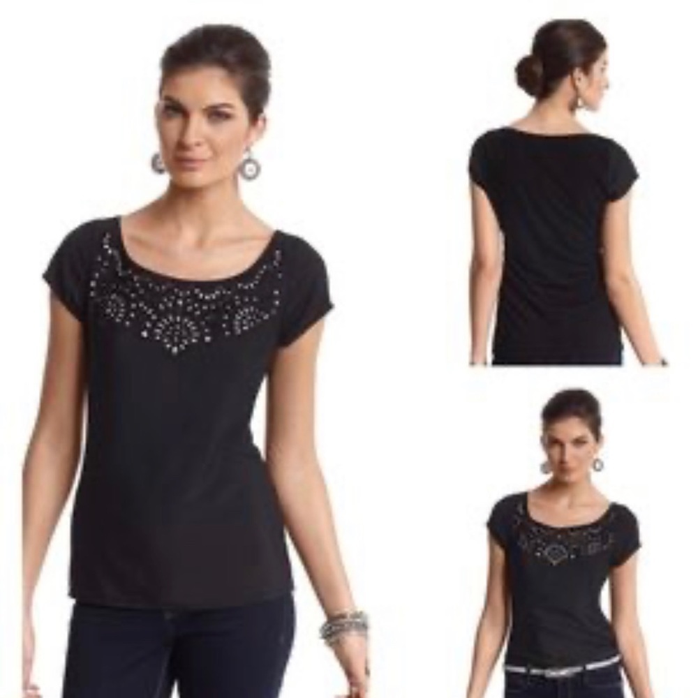 White House Black Market Eyelet Cap Sleeve Top size: medium